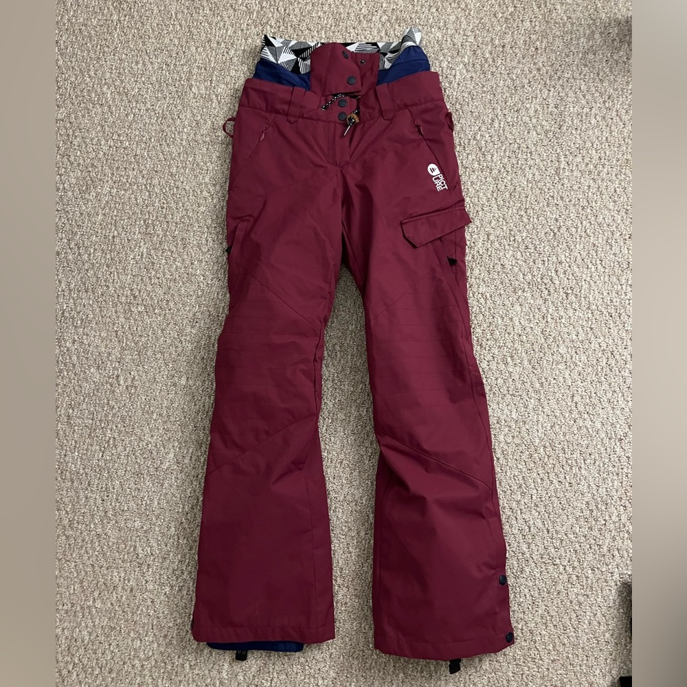 Picture organic ski snow pants sustainable maroon